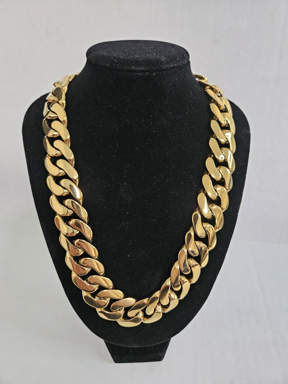 Gold Tone Chunky Curb Chain Necklace - Men's Jewelry